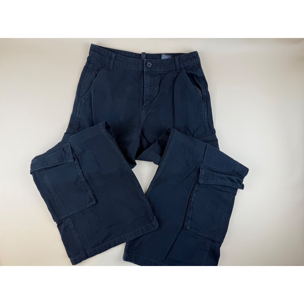 Y2K Wide Leg Multi‎ Pocket Cargo Pants Womens 4 Black H&M Divided